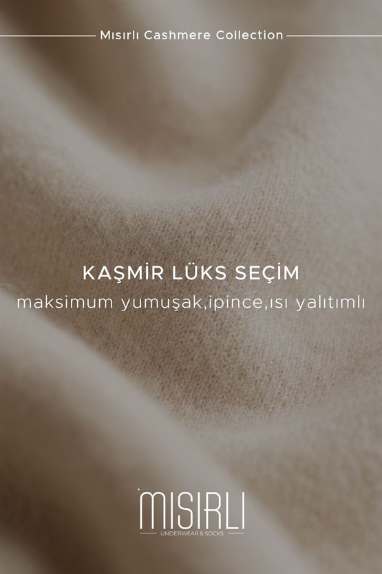 Mısırlı Kadın Kaşmir Dik Yaka Uzun Kol  Fanila Gri