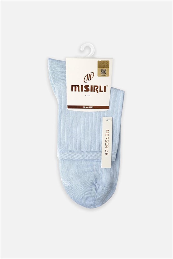 Mısırlı Kadın Merserize Tekli Soket Çorap Açık Mavi