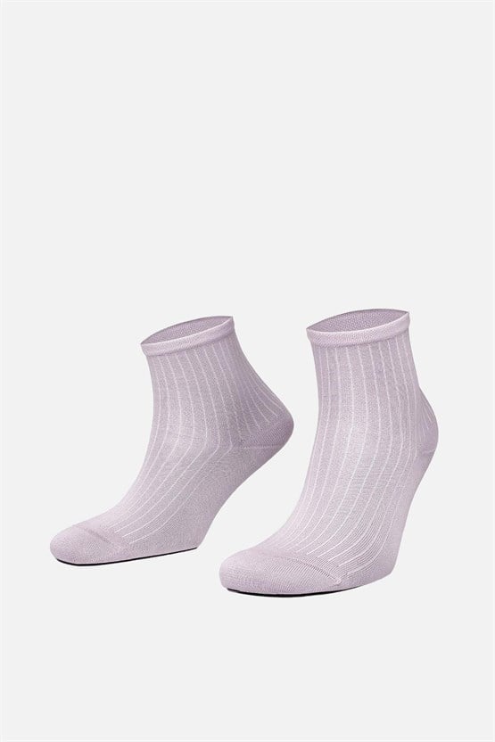 Mısırlı Kadın Merserize Tekli Soket Çorap Pastel Pembe