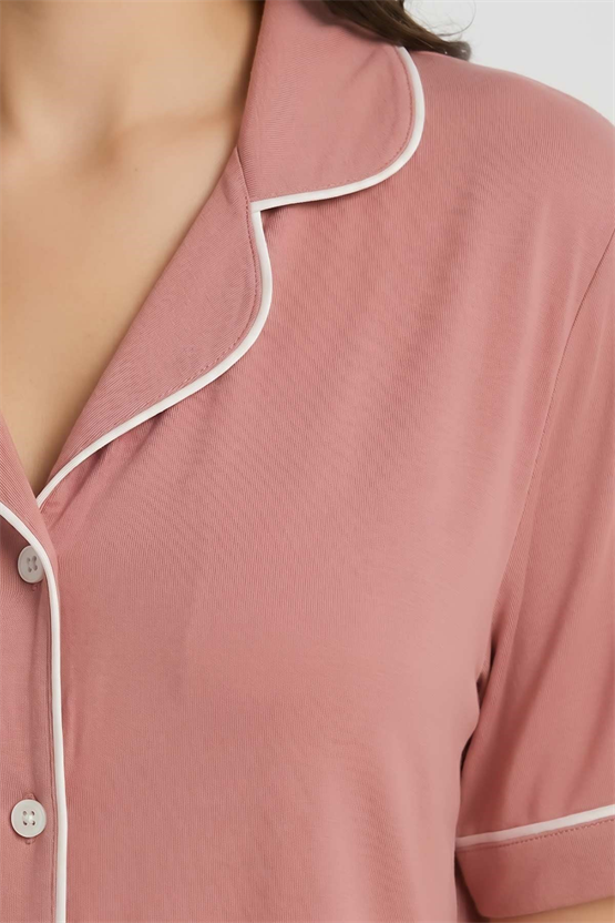 Mısırlı Kadın Modal Pijama Takım Açık Pembe