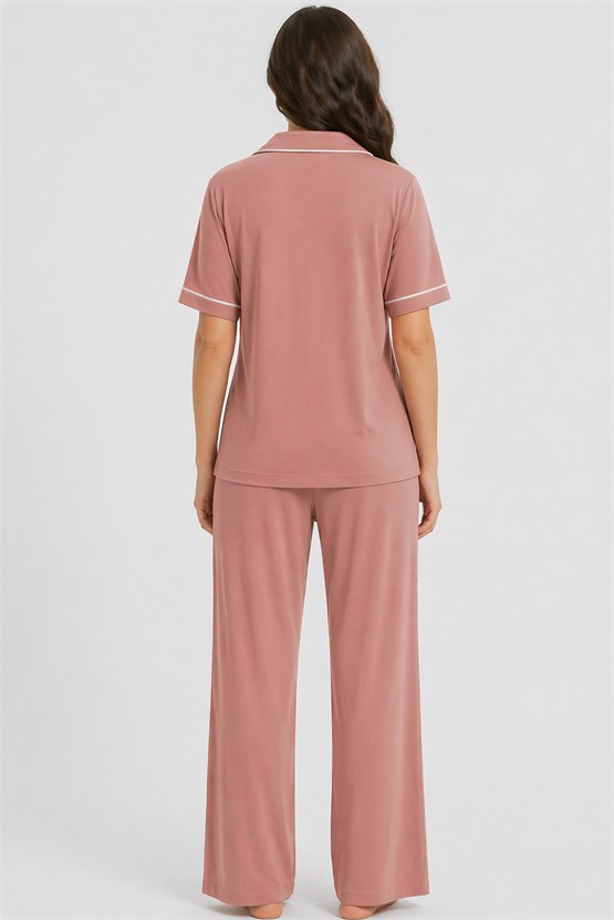 Mısırlı Kadın Modal Pijama Takım Açık Pembe
