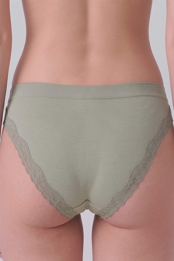 Mısırlı Kadın Modal Seamless Brief Slip Çağla Yeşili