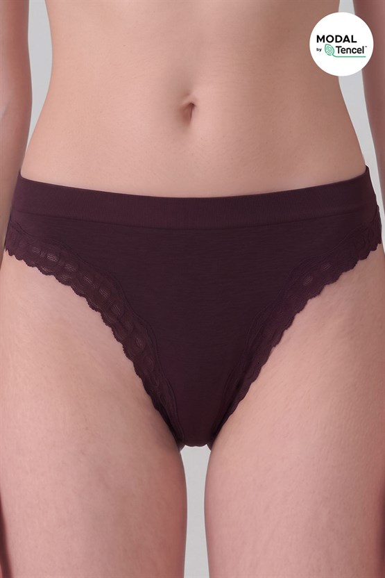 Mısırlı Kadın Modal Seamless Tanga Slip Bordo