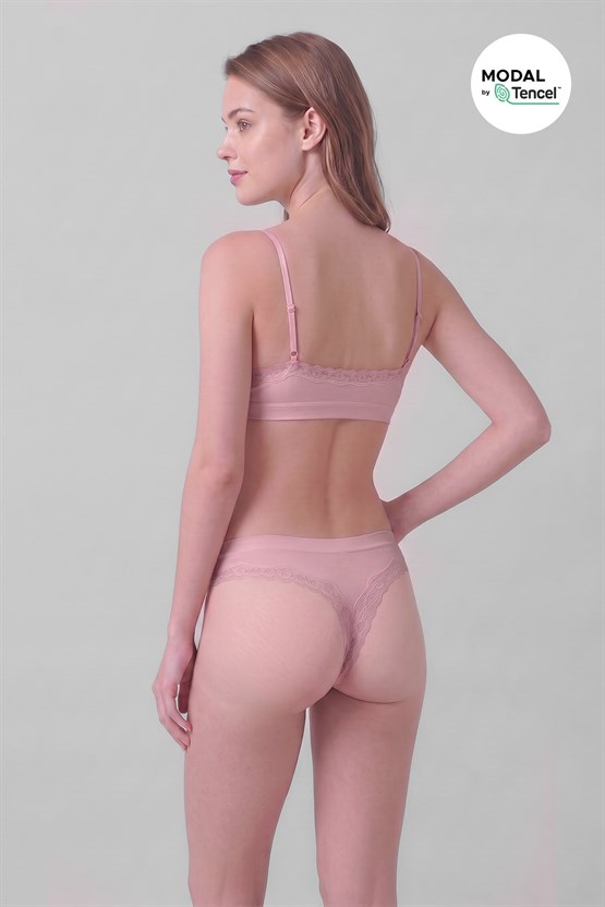 Mısırlı Kadın Modal Seamless Tanga Slip Pudra