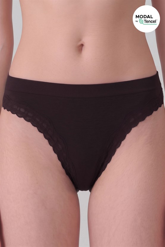Mısırlı Kadın Modal Seamless Tanga Slip Acı Kahve