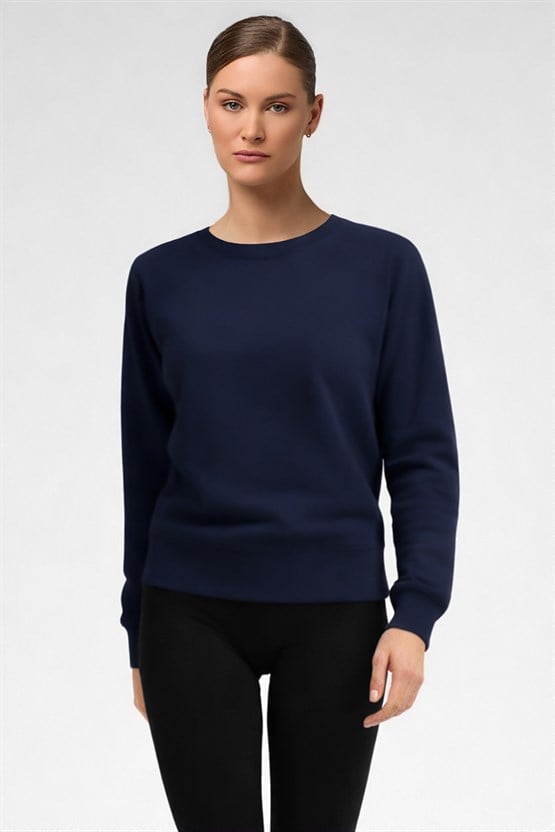 Mısırlı Kadın Modal Sweatshirt Koyu Lacivert
