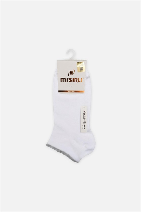 Mısırlı Kadın Modal Tekli Yazlık Sneaker Çorap Beyaz