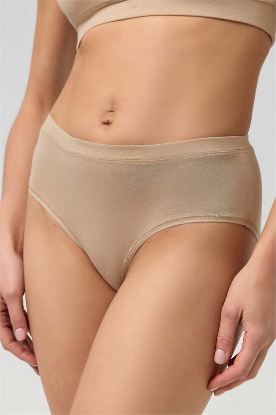 Mısırlı Kadın Modal&Pamuklu HERA Brief Gizli Lastikli Üçlü Slip Külot Siyah-Ten-Ekru