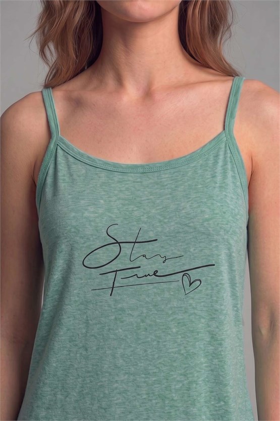 Mısırlı Kadın Pamuk Karışımlı Ev-Plaj Elbisesi Mint