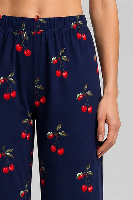 Mısırlı Kadın Viskon Alt Pijama Lacivert