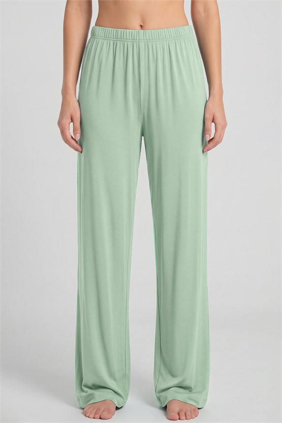 Mısırlı Kadın Viskon Düz Kesim Alt Pijama Mint