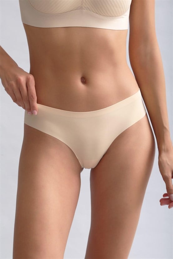 Mısırlı Lazer Kesim Görünmez Slip Külot Ten