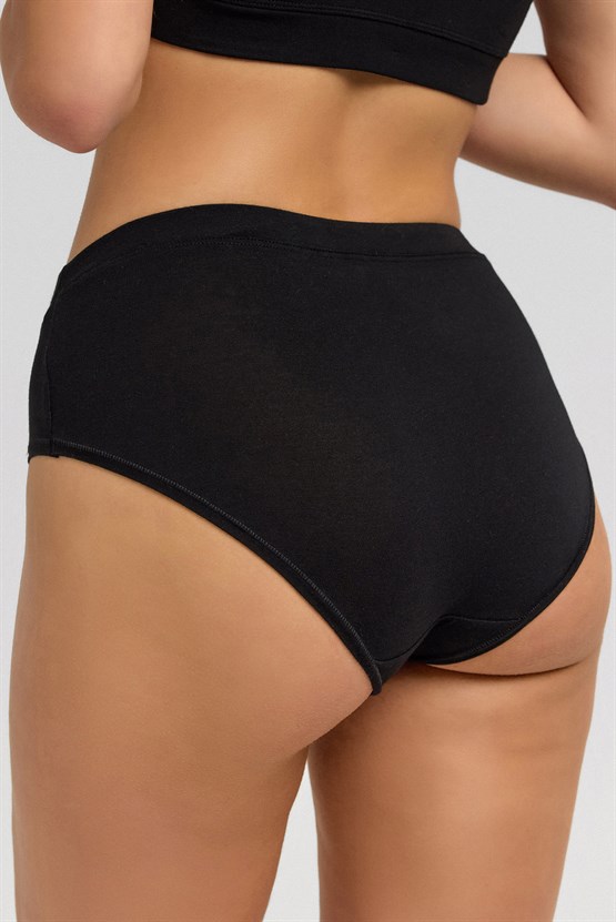 Mısırlı Modal by TENCEL HERA Brief Gizli Lastikli 3lü Slip Külot Siyah/Beyaz/Ten