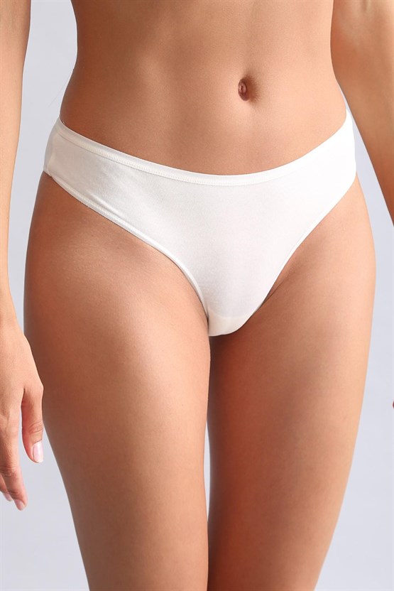 Mısırlı Modal by TENCEL HERA Brief İnce Lastikli 3lü Slip Külot Ekru