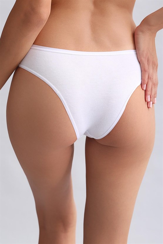 Mısırlı Modal by TENCEL HERA Brief İnce Lastikli 3lü Slip Külot Beyaz