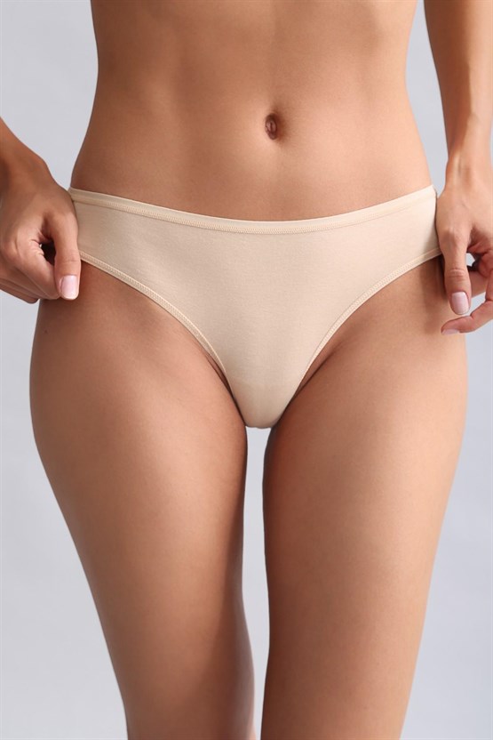 Mısırlı Modal by TENCEL HERA Brief İnce Lastikli 3lü Slip Külot Siyah/Beyaz/Ten