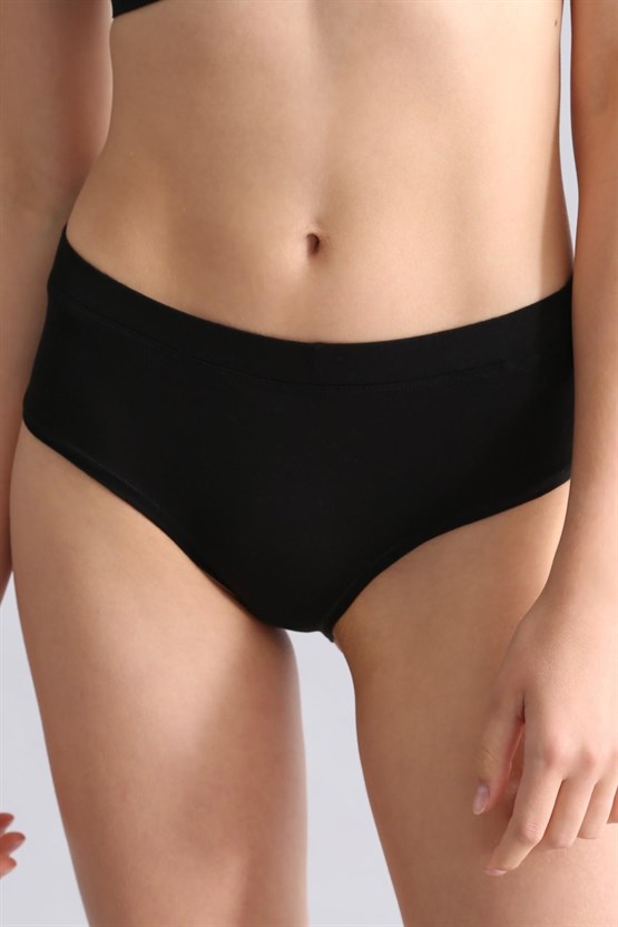 Mısırlı Modal by TENCEL HERA Gizli Lastikli Brazillian 3lü Külot Siyah-Beyaz-Ten