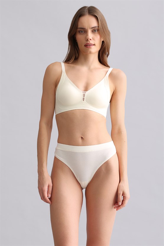Mısırlı Modal by TENCEL HERA Gizli Lastikli 3lü Tanga Ekru