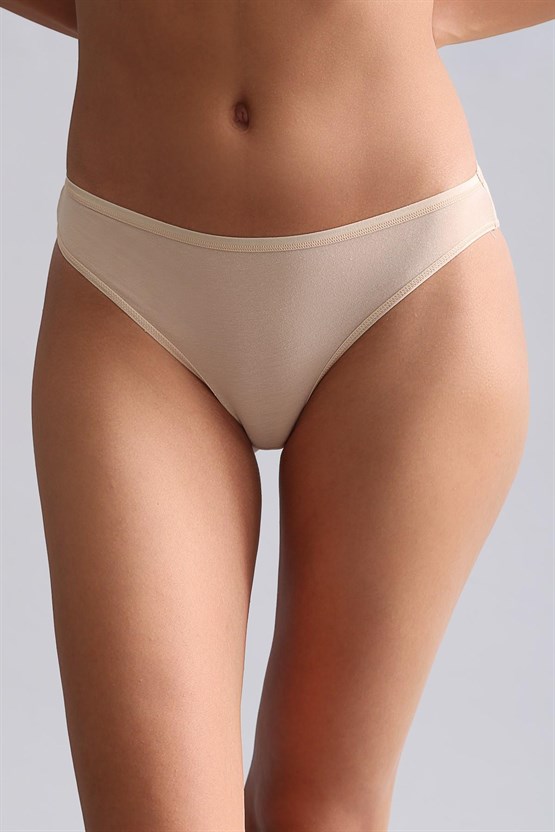 Mısırlı Modal by TENCEL HERA İnce Lastikli 3lü Brazillian Külot Siyah/Beyaz/Ten