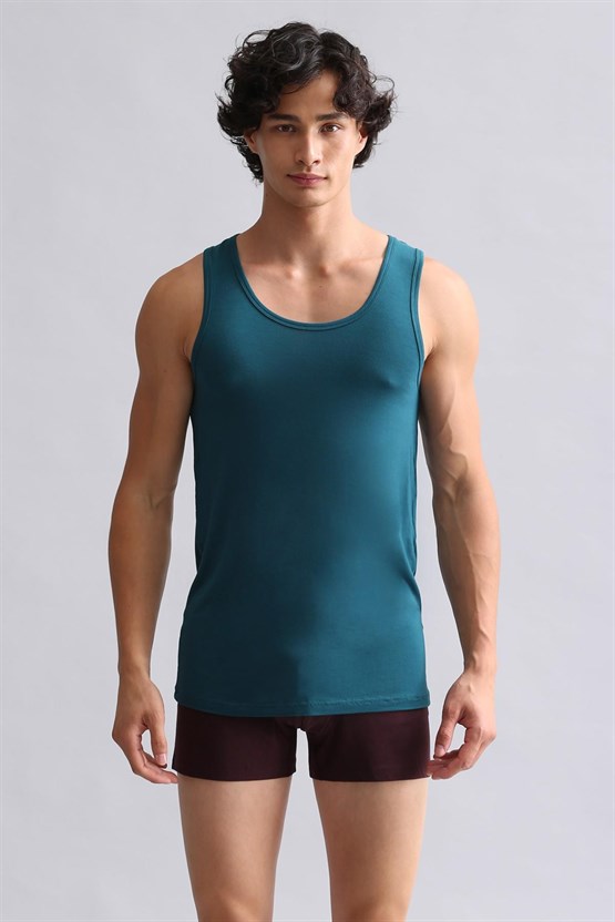 Mısırlı Modal by TENCEL HERCULES Slim Fit Basic Atlet Fit Green