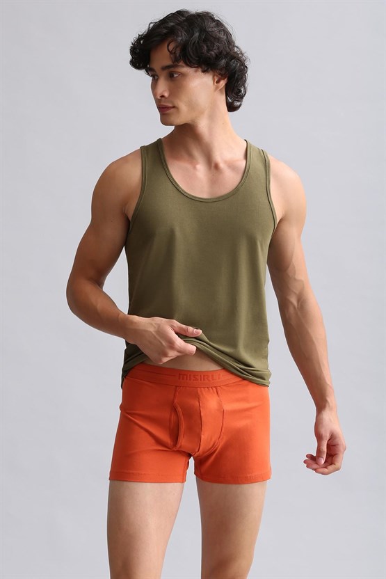 Mısırlı Modal by TENCEL HERCULES Slim Fit Basic Atlet Koyu Haki