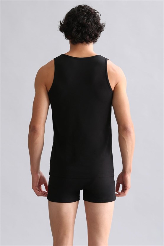 Mısırlı Modal by TENCEL HERCULES Slim Fit Basic Atlet Siyah