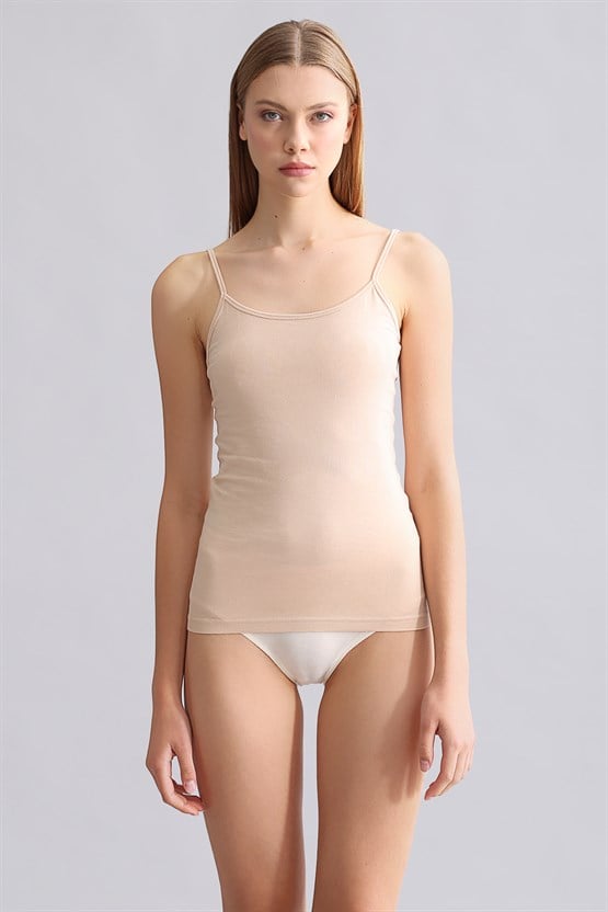 Mısırlı Modal by TENCEL SARAH İnce Askılı Atlet Ten