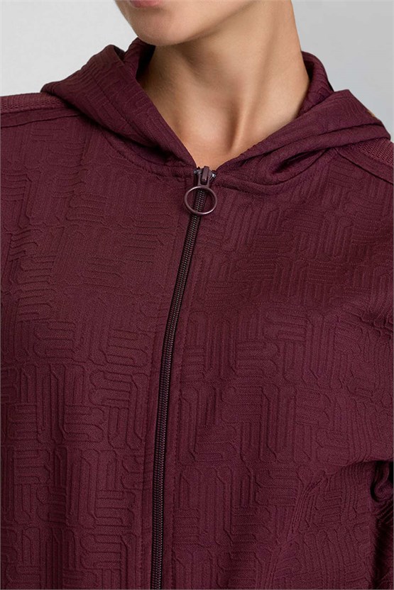 Mısırlı Monogram Desen Ceket Pantolon Takım Bordo