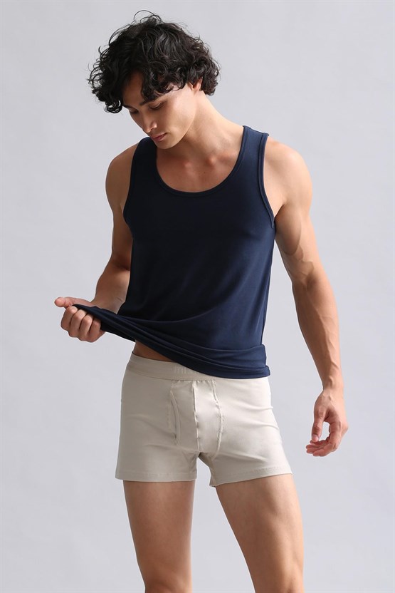 Mısırlı ORGANIC Pamuklu HERCULES Slim Fit Basic Atlet Lacivert
