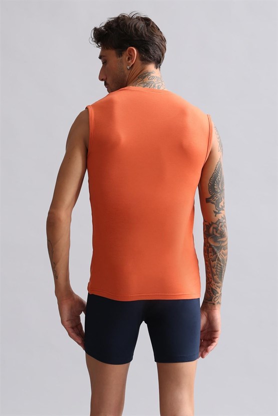 Mısırlı ORGANIC Pamuklu HERCULES Slim Fit Bisiklet Yaka Sporcu Atlet / T-Shirt Pas Kırmızı