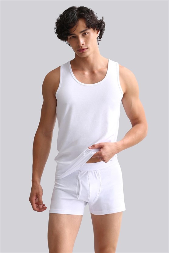 Mısırlı ORGANIC Pamuklu HERCULES Slim Fit Basic Atlet Beyaz
