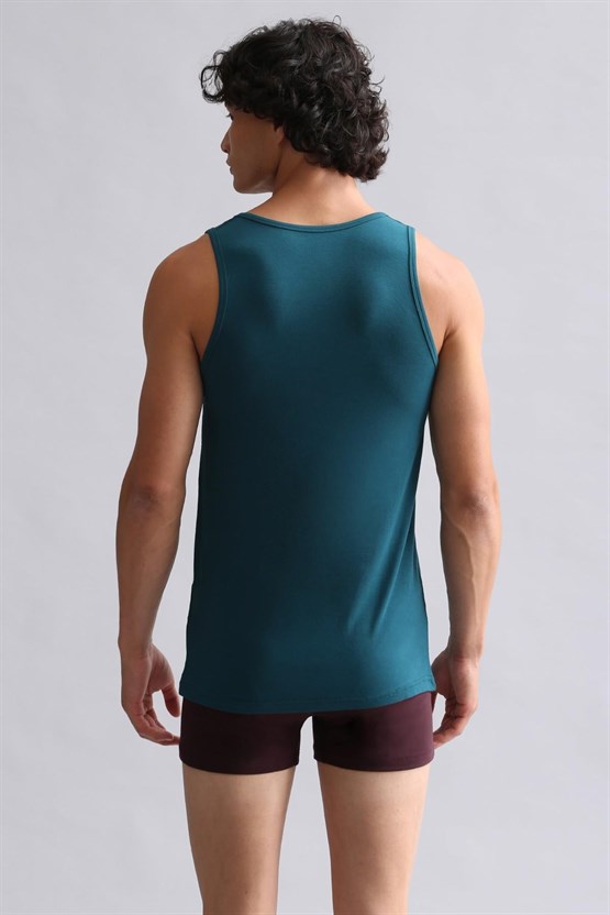 Mısırlı ORGANIC Pamuklu HERCULES Slim Fit Basic Atlet Fit Green