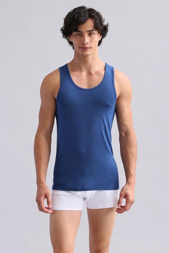 Mısırlı ORGANIC Pamuklu HERCULES Slim Fit Basic Atlet Gece Mavisi