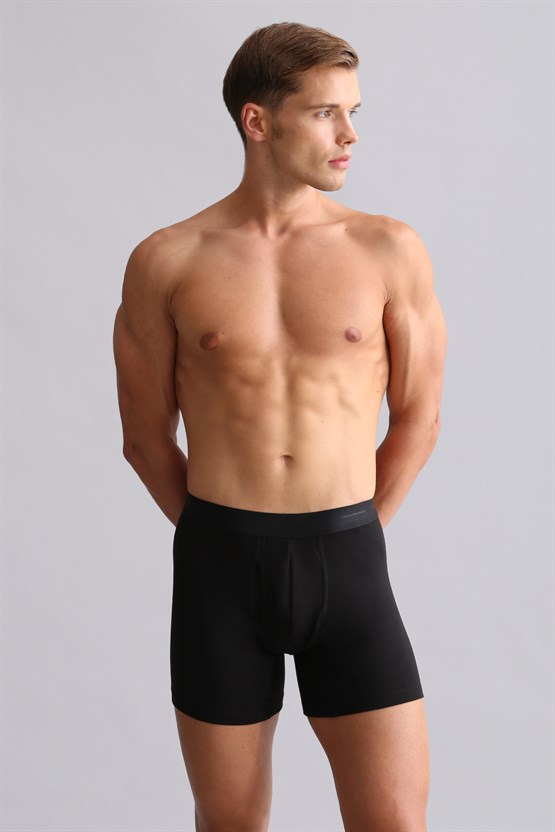 Mısırlı ORGANIC Pamuklu SPARTACUS PLUS PERFORMANCE Long Boxer Siyah