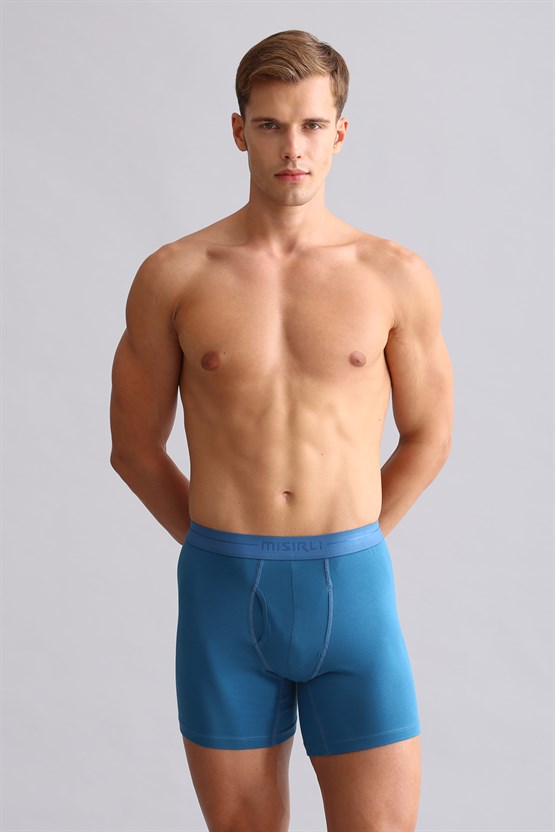 Mısırlı ORGANIC Pamuklu SPARTACUS PLUS PERFORMANCE Long Boxer Petrol Mavi