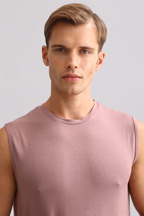 Mısırlı ORGANIC Pamuklu ZEUS LUXURY Regular Fit Bisiklet Yaka Sporcu Atlet / T-Shirt Lavender