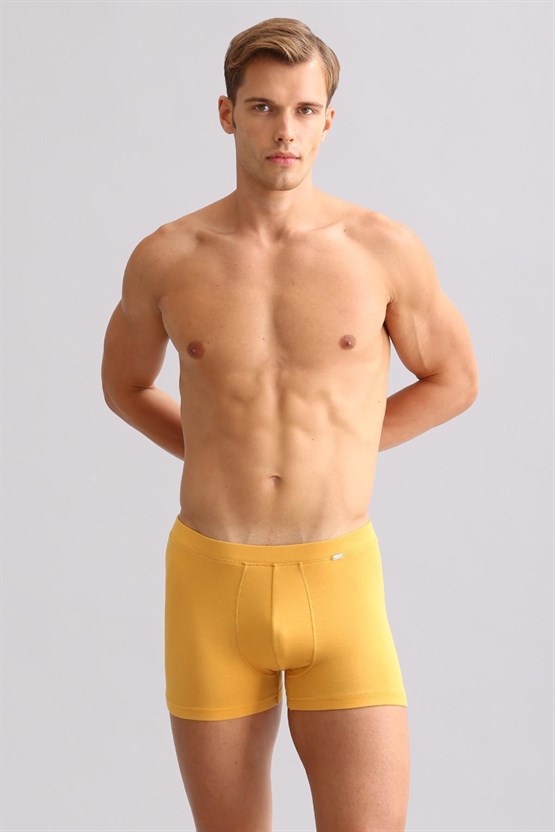 Mısırlı ORGANIC Pamuklu ZEUS LUXURY Regular Fit Metal Armalı Boxer Hardal