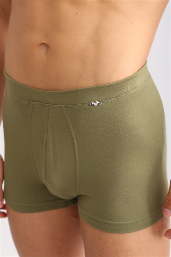 Mısırlı ORGANIC Pamuklu ZEUS LUXURY Regular Fit Metal Armalı Boxer Haki Zeytin