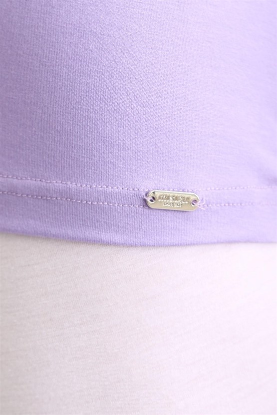 Mısırlı ORGANIC Pamuklu ZEUS LUXURY Regular Fit Bisiklet Yaka Fanila / T-Shirt Mor