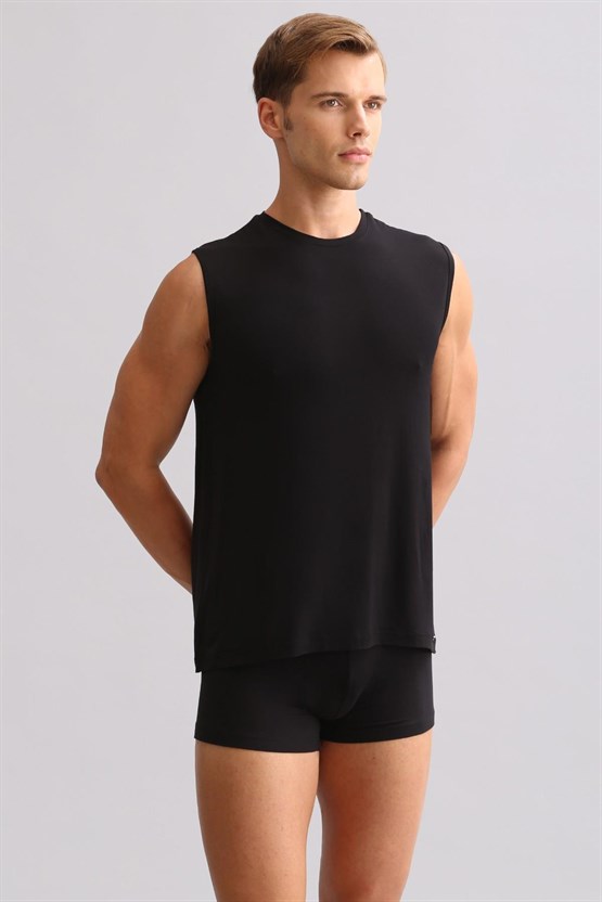 Mısırlı ORGANIC Pamuklu ZEUS LUXURY Regular Fit Bisiklet Yaka Sporcu Atlet / T-Shirt Siyah