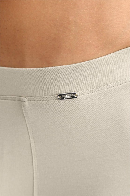 Mısırlı ORGANIC Pamuklu ZEUS LUXURY Regular Fit Metal Armalı Long Boxer Toprak Bej