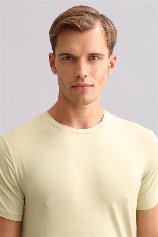 Mısırlı ORGANIC Pamuklu ZEUS LUXURY Regular Fit Bisiklet Yaka Fanila / T-Shirt Haki Ada