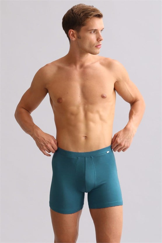 Mısırlı ORGANIC Pamuklu ZEUS LUXURY Regular Fit Metal Armalı Long Boxer Fit Green
