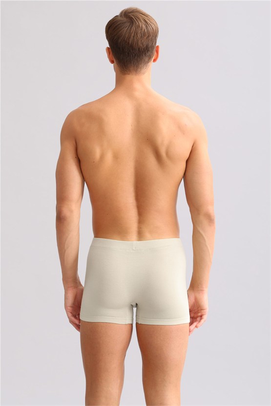 Mısırlı ORGANIC Pamuklu ZEUS LUXURY Regular Fit Metal Armalı Boxer Toprak Bej
