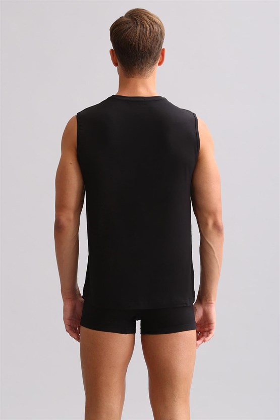 Mısırlı ORGANIC Pamuklu ZEUS LUXURY Regular Fit Bisiklet Yaka Sporcu Atlet / T-Shirt Siyah