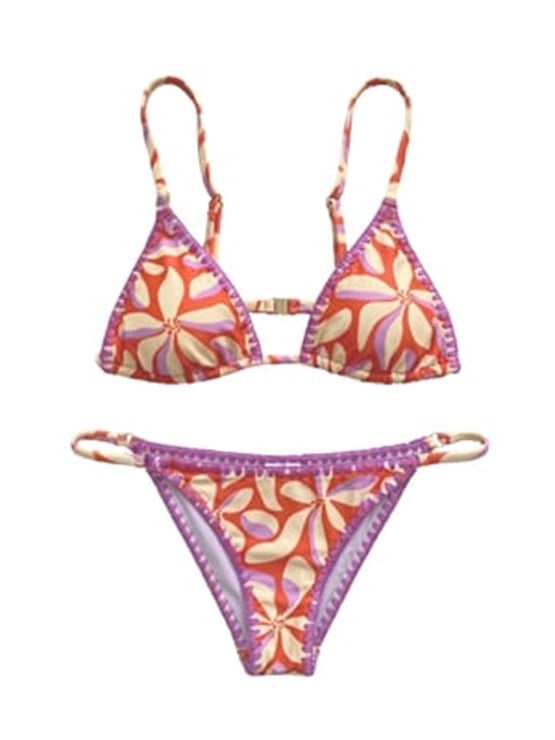 Mısırlı Üçgen Bikini Takım Flower
