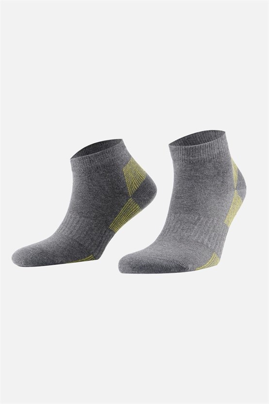 Mısırlı Unisex Coolmax 2 Çift Özel Paketli Kısa Konç Çorap Gri