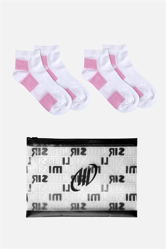 Mısırlı Unisex Coolmax 2 Çift Özel Paketli Kısa Konç Çorap Beyaz