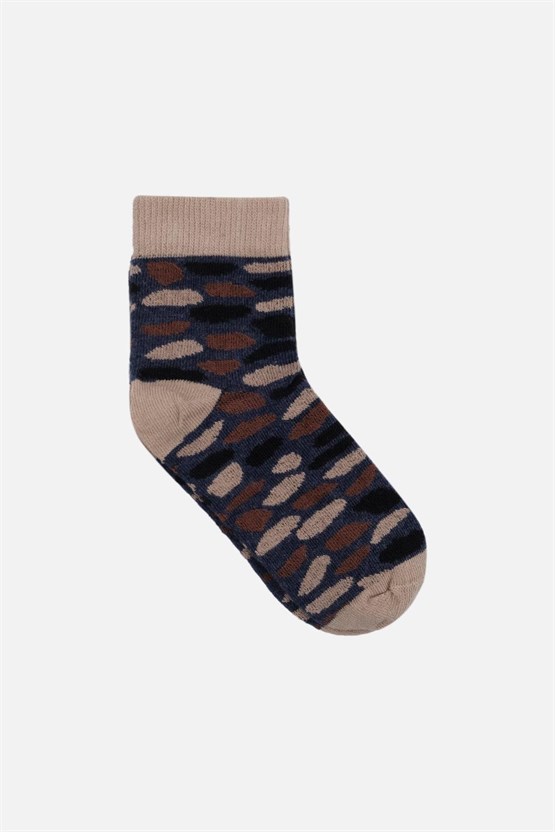 Mısırlı Unisex Pamuklu 3 Çift Çocuk Soket Çorap Çok Renkli