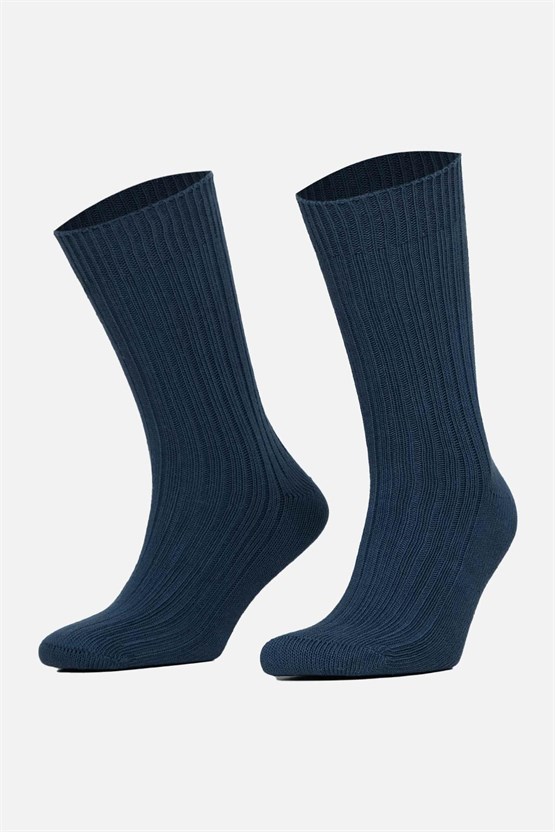 Mısırlı Unisex Pamuklu Bio Cotton Kışlık Soket Çorap Lacivert